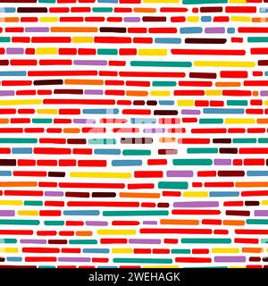 Seamless background of colored stripes. hand drawing. Not AI, Vector illustration Stock Vector