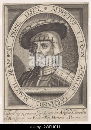 Portrait of Albrecht III Achilles, Elector of Brandenburg, Anonymous, 1617 print   paper engraving / letterpress printing Stock Photo