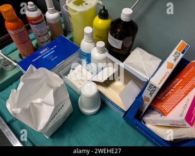 Medical equipment in hospital emergency room Stock Photo