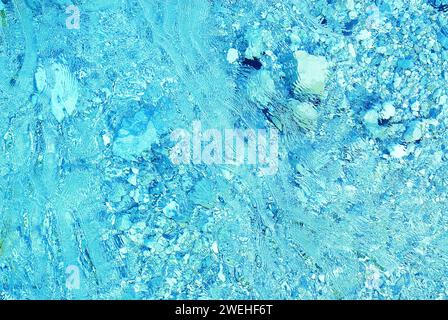 crystal clear blue water of the Isar river near Hinterriss seen from above, Bavaria, Germany Stock Photo