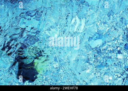 crystal clear blue water of the Isar river near Hinterriss seen from above, Bavaria, Germany Stock Photo