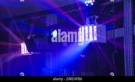 The lights at the party are in working order. Stock Photo