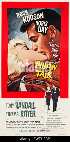 Vintage film poster - Pillow Talk (Universal International, 1959) feat. Rock Hudson, Doris Day. Movie poster Stock Photo