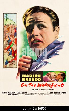 Vintage film poster feat. Marlon Brando - On the Waterfront (1954) Stock Photo