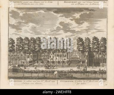 View of the Otterspoor country estate on the Vecht near Maarssen, Daniël Stendaal, 1790 print Text in Dutch and French in the lower margin. Numbered: 22. Print is part of an album.  paper engraving / etching river (+ landscape with figures, staffage). country-house Vecht Stock Photo