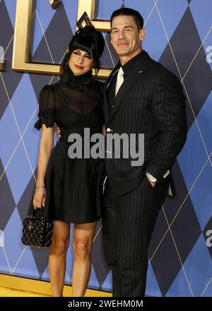 Shay Shariatzadeh and John Cena attend the Argylle World Premiere at Odeon Luxe in Leicester Square, London. Stock Photo