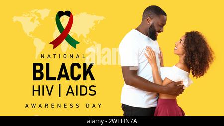 Awareness banner for National Black / HIV AIDS Awareness Day with young ...