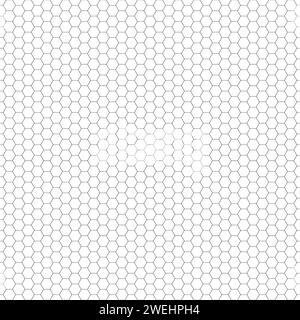 Geometric seamless pattern. Repeating hexagon lattice. Repeated black honeycomb isolated on white background. Modern abstract hexagonal design prints Stock Vector