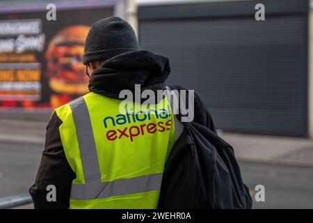 National Express employee in Coventry, West Midlands, UK. Stock Photo