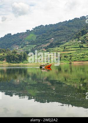 Lake Bunyonyi in south-western Uganda between Kisoro and Kabale Stock Photo