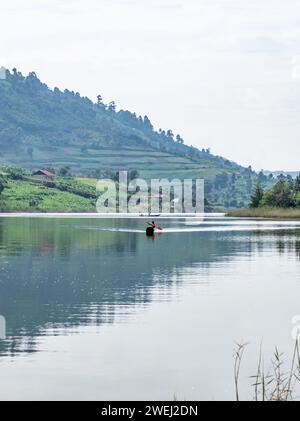 Lake Bunyonyi in south-western Uganda between Kisoro and Kabale Stock Photo