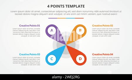4 points stage template infographic concept for slide presentation with ...