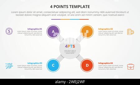 4 points stage list template infographic concept for slide presentation ...