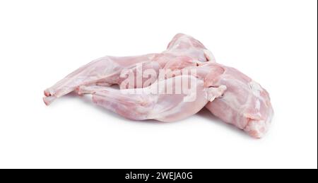 Fresh raw rabbit legs isolated on white Stock Photo