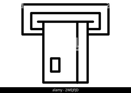 ATM machine icon. icon related to location of ATM. line icon style. element illustration Stock Vector
