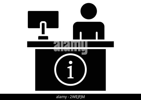 information desk icon. icon related to information and assistance. solid icon style. element illustration Stock Vector