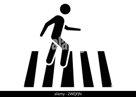 Pedestrian Crossing icon. icon related to pedestrian pathways, public navigation. solid icon style. element illustration Stock Vector