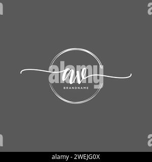 AV Initial handwriting logo with circle Stock Vector