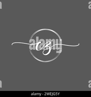 CZ Initial handwriting logo with circle Stock Vector