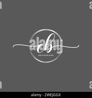 CB Initial handwriting logo with circle Stock Vector
