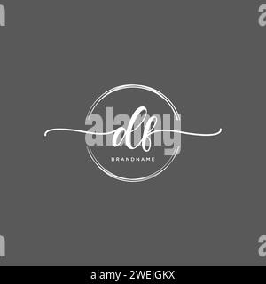 DF Initial handwriting logo with circle Stock Vector