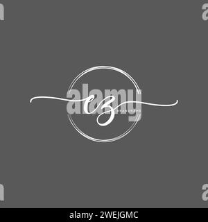 EZ Initial handwriting logo with circle Stock Vector
