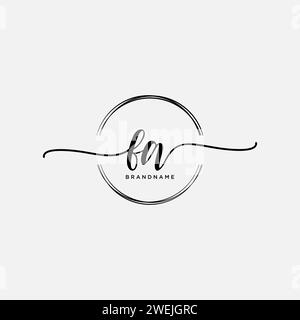 FA Initial handwriting logo with circle Stock Vector