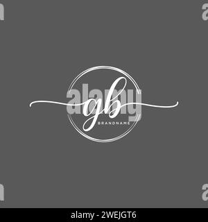 GB Initial handwriting logo with circle Stock Vector