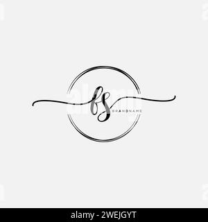 FS Initial handwriting logo with circle Stock Vector