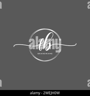 FB Initial handwriting logo with circle Stock Vector