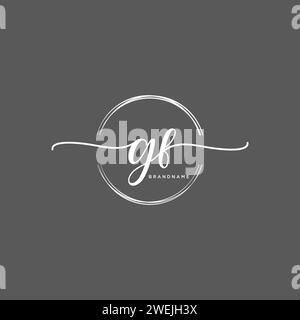 GF Initial handwriting logo with circle Stock Vector