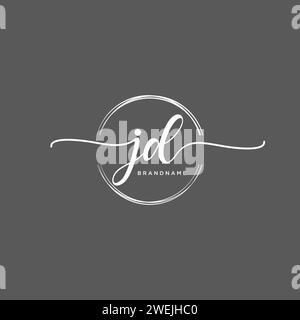 JD Initial handwriting logo with circle Stock Vector