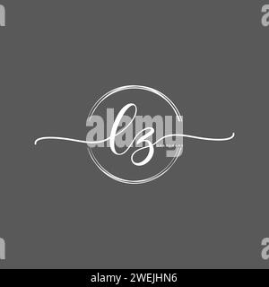 LZ Initial handwriting logo with circle Stock Vector