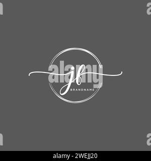 JF Initial handwriting logo with circle Stock Vector