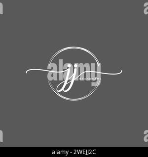 JJ Initial handwriting logo with circle Stock Vector