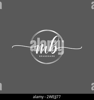 MB Initial handwriting logo with circle Stock Vector