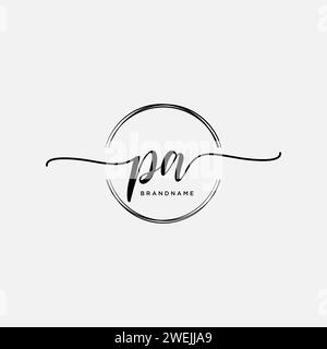 PA Initial handwriting logo with circle Stock Vector
