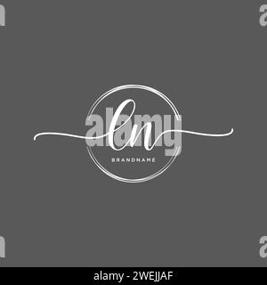 LN Initial handwriting logo with circle Stock Vector