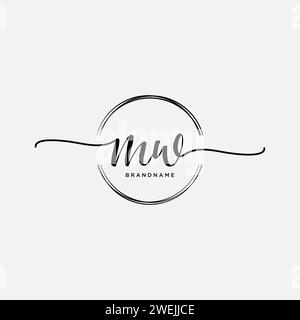 MW Initial handwriting logo with circle Stock Vector
