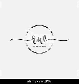RW Initial handwriting logo with circle Stock Vector