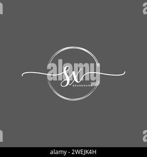 SX Initial handwriting logo with circle Stock Vector