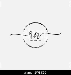 RA Initial handwriting logo with circle Stock Vector