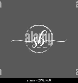 SB Initial handwriting logo with circle Stock Vector