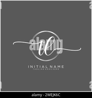 TL Initial handwriting logo with circle Stock Vector