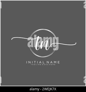 TN Initial handwriting logo with circle Stock Vector