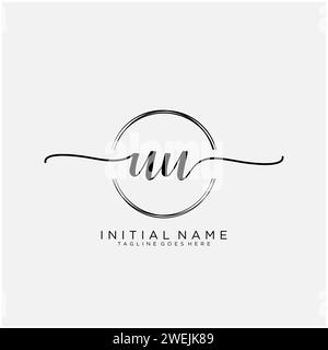 UU Initial handwriting logo with circle Stock Vector