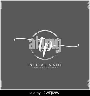 TP Initial handwriting logo with circle Stock Vector