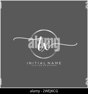 TX Initial handwriting logo with circle Stock Vector