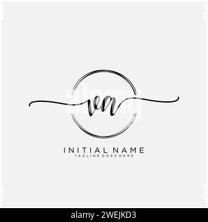 VA Initial handwriting logo with circle Stock Vector