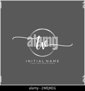 TV Initial handwriting logo with circle Stock Vector